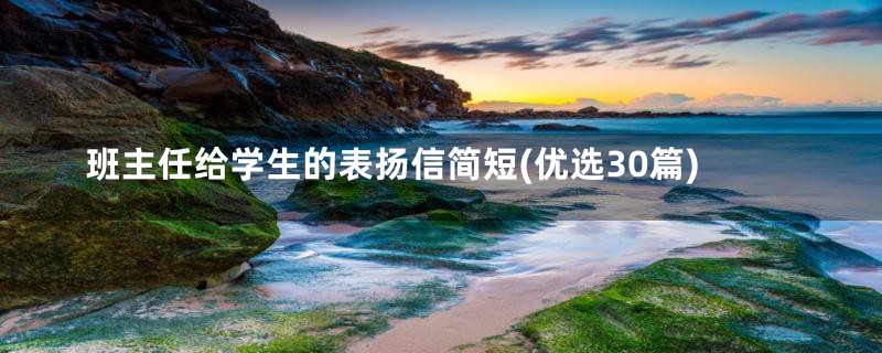 班主任给学生的表扬信简短(优选30篇)