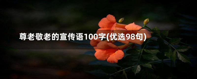 尊老敬老的宣传语100字(优选98句)