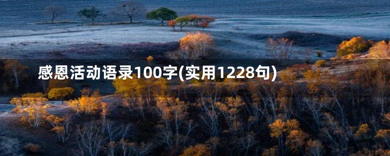 感恩活动语录100字(实用1228句)