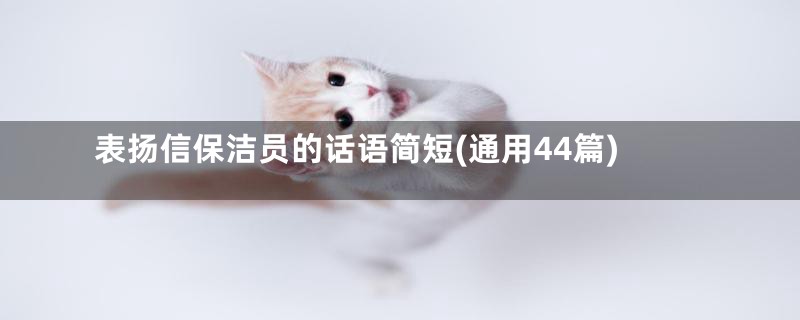 表扬信保洁员的话语简短(通用44篇)