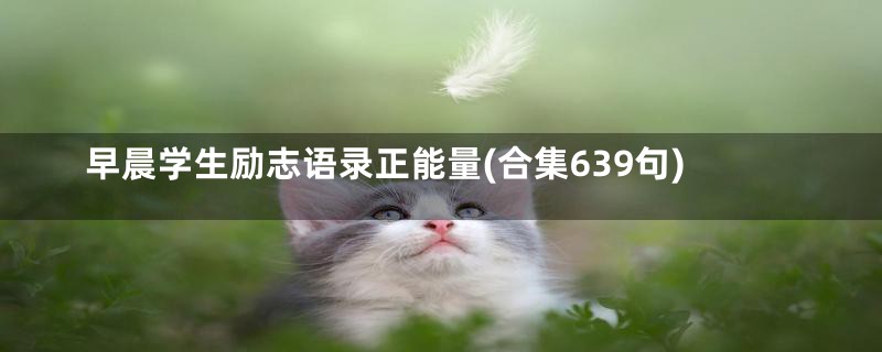 早晨学生励志语录正能量(合集639句)