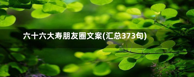 六十六大寿朋友圈文案(汇总373句)