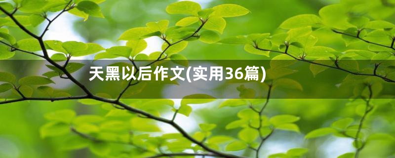 天黑以后作文(实用36篇)