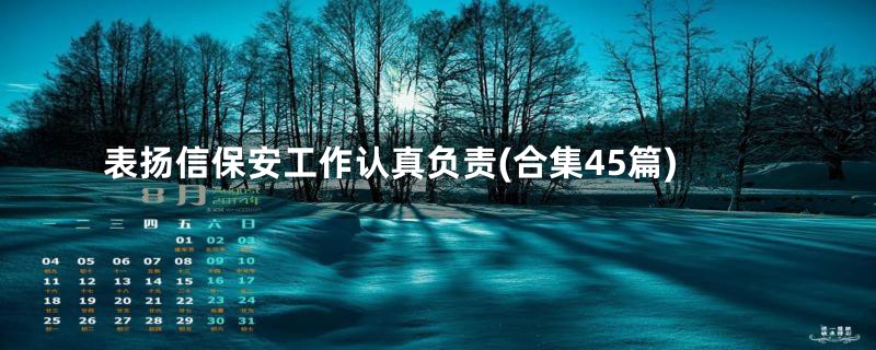 表扬信保安工作认真负责(合集45篇)