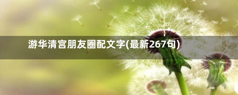 游华清宫朋友圈配文字(最新267句)