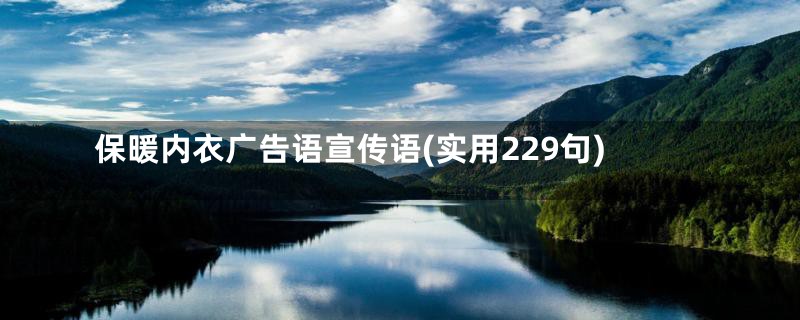 保暖内衣广告语宣传语(实用229句)