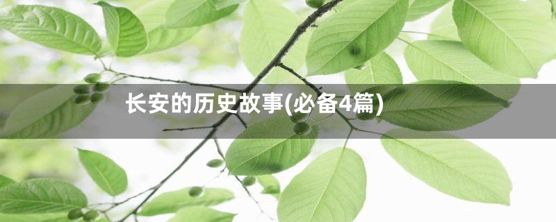 长安的历史故事(必备4篇)