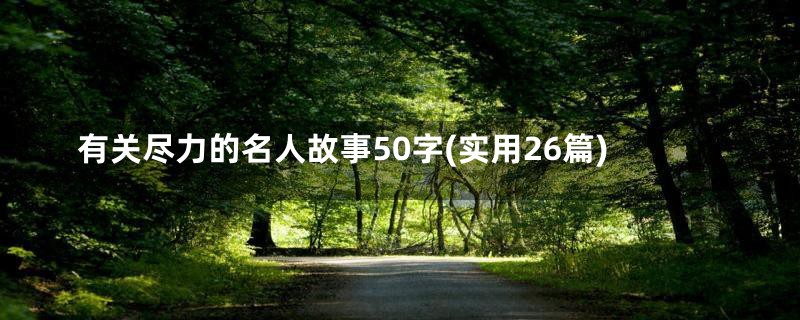 有关尽力的名人故事50字(实用26篇)