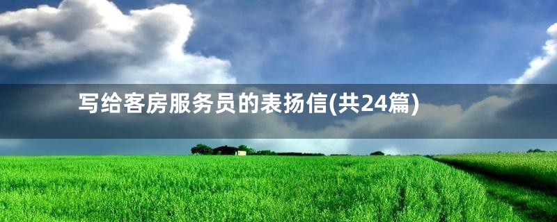 写给客房服务员的表扬信(共24篇)