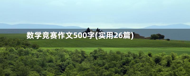 数学竞赛作文500字(实用26篇)