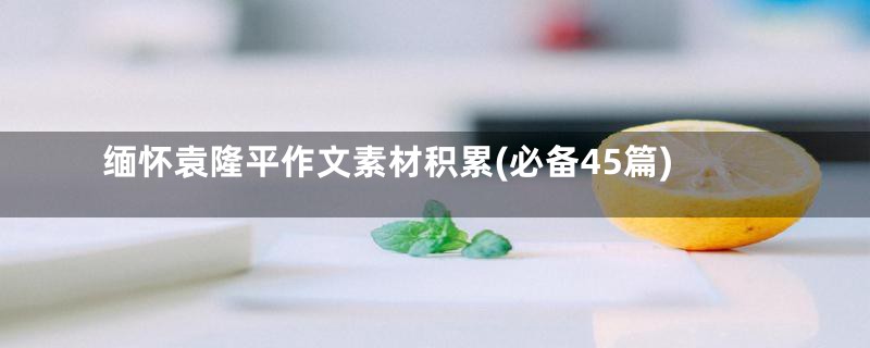 缅怀袁隆平作文素材积累(必备45篇)