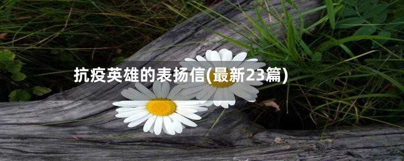 抗疫英雄的表扬信(最新23篇)