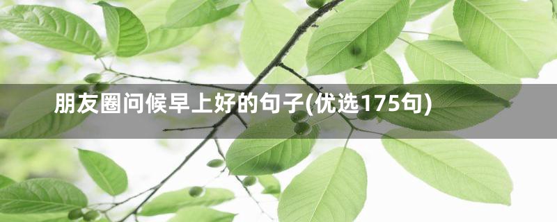 朋友圈问候早上好的句子(优选175句)