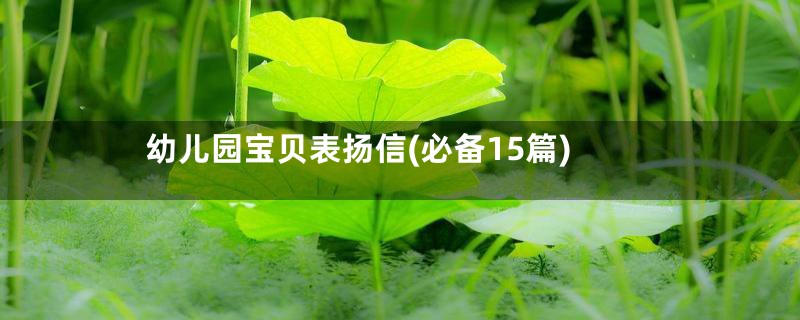 幼儿园宝贝表扬信(必备15篇)