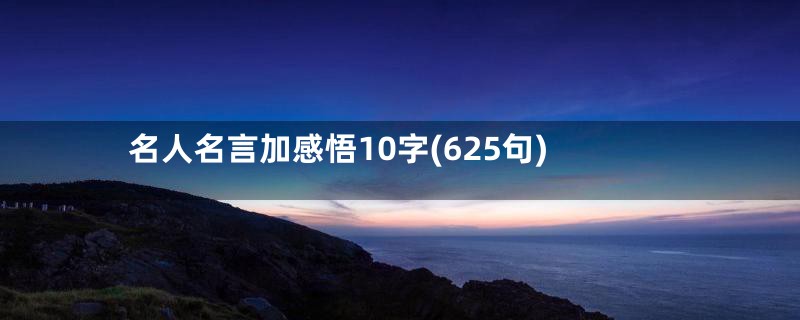 名人名言加感悟10字(625句)