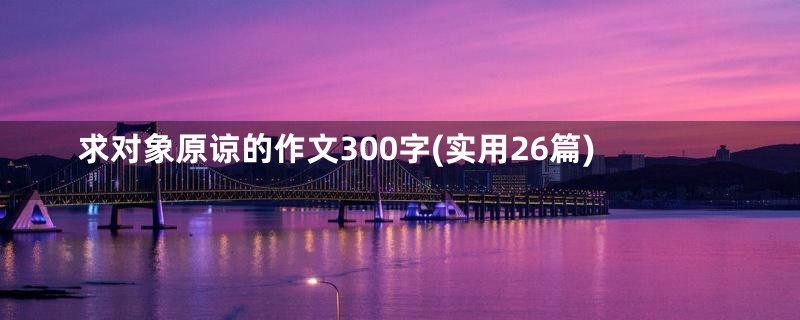 求对象原谅的作文300字(实用26篇)