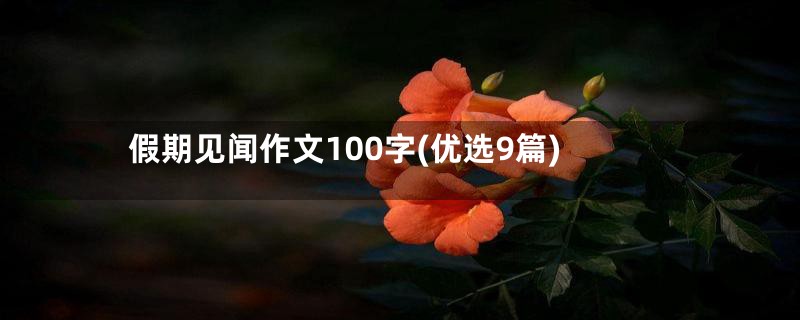 假期见闻作文100字(优选9篇)