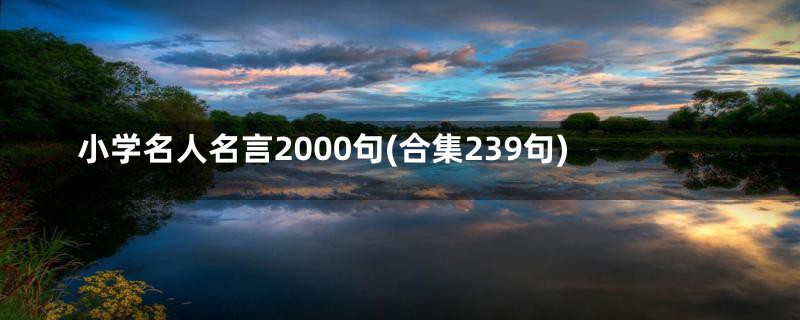 小学名人名言2000句(合集239句)