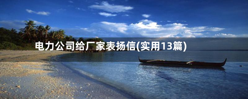 电力公司给厂家表扬信(实用13篇)