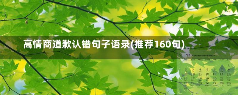 高情商道歉认错句子语录(推荐160句)