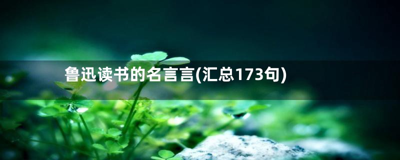 鲁迅读书的名言言(汇总173句)