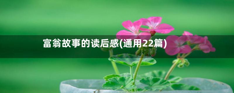 富翁故事的读后感(通用22篇)