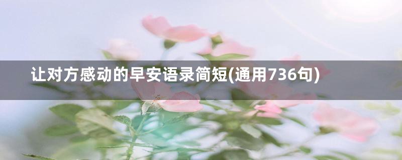 让对方感动的早安语录简短(通用736句)