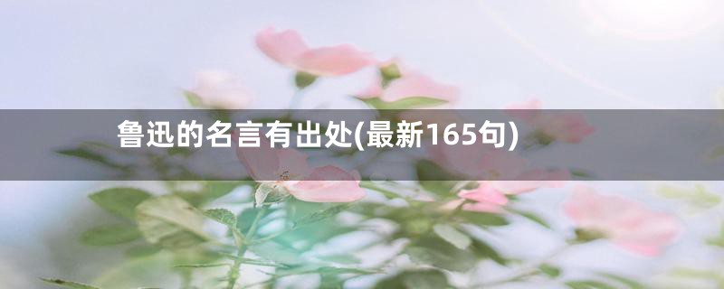 鲁迅的名言有出处(最新165句)