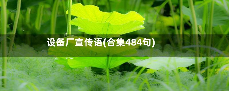 设备厂宣传语(合集484句)