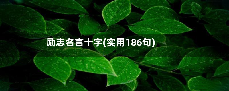 励志名言十字(实用186句)