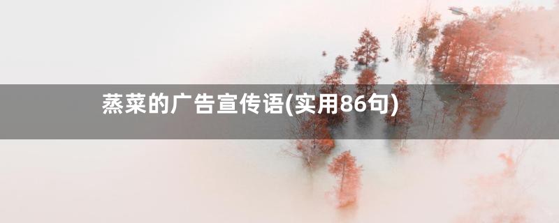 蒸菜的广告宣传语(实用86句)