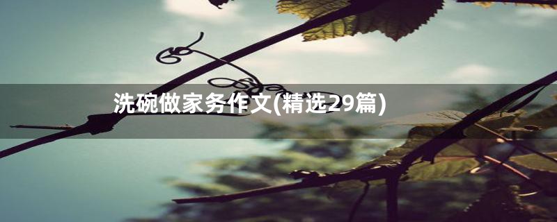 洗碗做家务作文(精选29篇)