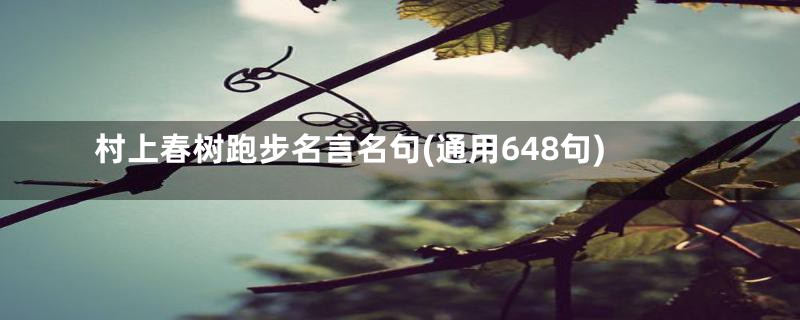 村上春树跑步名言名句(通用648句)