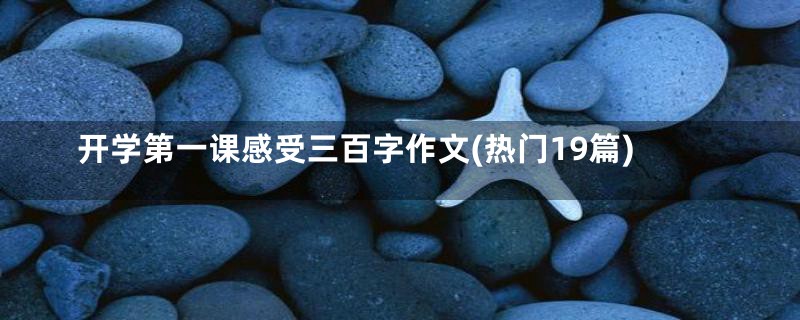 开学第一课感受三百字作文(热门19篇)