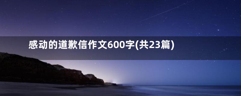 感动的道歉信作文600字(共23篇)