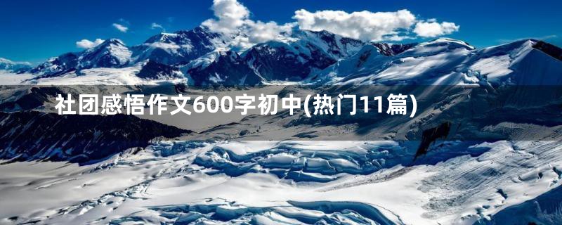 社团感悟作文600字初中(热门11篇)