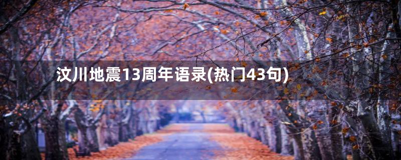 汶川地震13周年语录(热门43句)