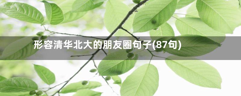 形容清华北大的朋友圈句子(87句)