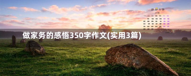 做家务的感悟350字作文(实用3篇)