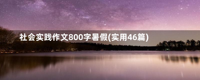 社会实践作文800字暑假(实用46篇)