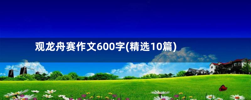 观龙舟赛作文600字(精选10篇)