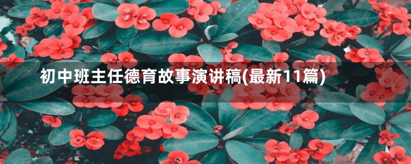 初中班主任德育故事演讲稿(最新11篇)