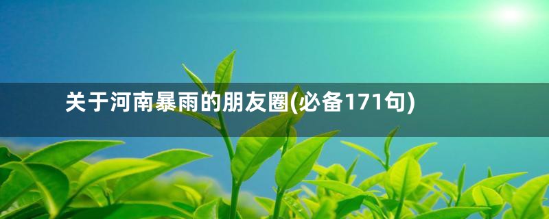 关于河南暴雨的朋友圈(必备171句)