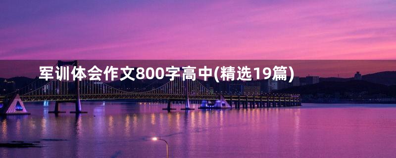 军训体会作文800字高中(精选19篇)