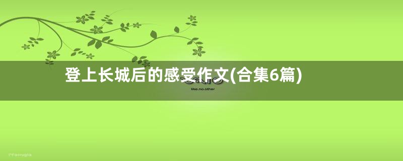 登上长城后的感受作文(合集6篇)