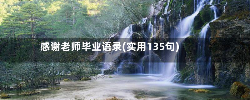 感谢老师毕业语录(实用135句)