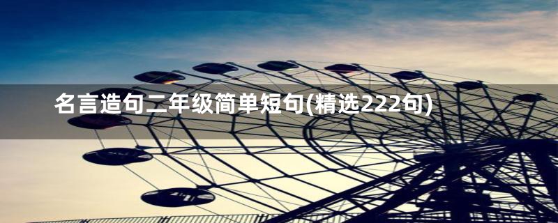 名言造句二年级简单短句(精选222句)