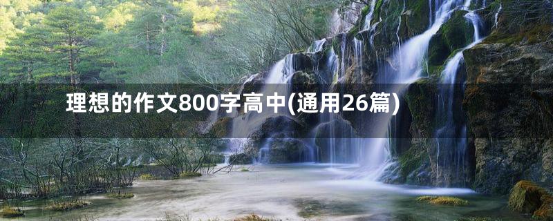 理想的作文800字高中(通用26篇)