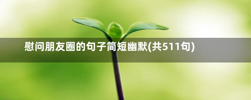 慰问朋友圈的句子简短幽默(共511句)