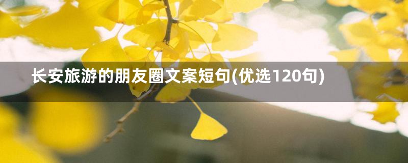 长安旅游的朋友圈文案短句(优选120句)